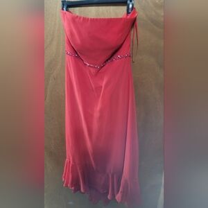 Red Vintage Strapless Dress